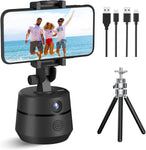 JOYUSING 2 in 1 Auto Face Tracking 1080P Webcam with Tripod, 360 Rotation Smart Tracking Phone Holder, AI-Powered Framing & Gesture Control for Vlog, Live Streaming, TIK Tok, Support Windows & Mac