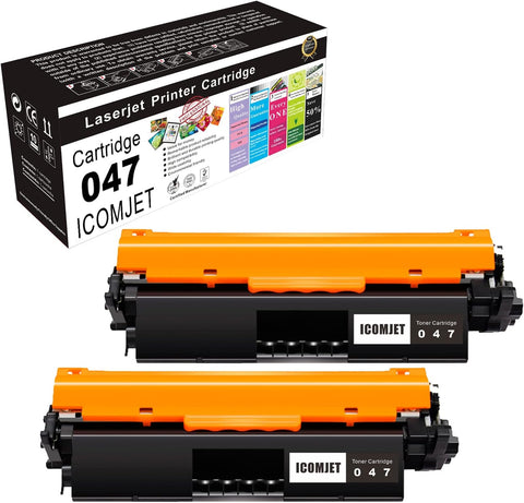 ICOMJET 2Pcs Compatible Toner Cartridge 047 Replacement for Canon 047 CRG-047 Work for Canon ImageCLASS MF113W LBP113W MF110 LBP110 i-SENSYS MF113W LBP113W MF110 LBP110 Series ( 2BLACK )