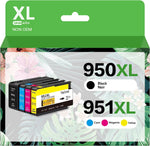 950XL 951XL Combo Compatible for HP 950 XL 951 XL Ink Cartridge Replacement for HP OfficeJet Pro 8600 8610 8620 8100 8630 8660 8640 8615 8625 276DW 251DW Printer (1 Black, 1 Cyan, 1 Magenta, 1 Yellow)