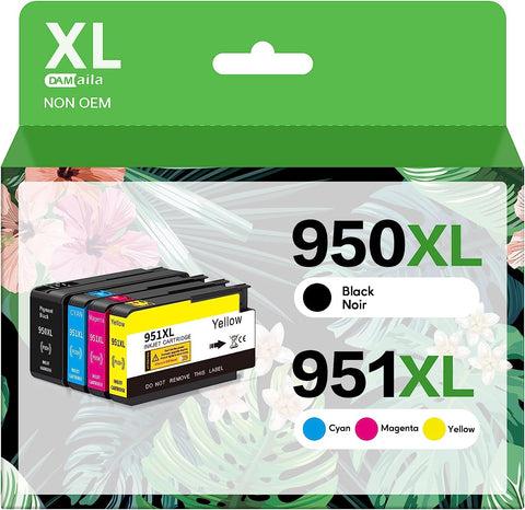 950XL 951XL Combo Compatible for HP 950 XL 951 XL Ink Cartridge Replacement for HP OfficeJet Pro 8600 8610 8620 8100 8630 8660 8640 8615 8625 276DW 251DW Printer (1 Black, 1 Cyan, 1 Magenta, 1 Yellow)