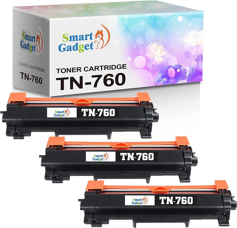 Smart Gadget Compatible Toner Cartridge Replacement TN760 TN 760 TN730 | Use with MFC-L2710DW HL-L2390DW HL-L2350DW HL-L2395DW HL-L2370DW DCP-L2550DW MFC-L2750DW Printers [3_Pack]