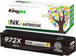 Kingjet 972X Black Ink Cartridges Replacement for HP 972X 972 972A Black Ink for PageWide Pro 477dw 577dw 577z 552dw 452dn 452dw 477dn PageWide Managed P55250dw P57750dw Printer, 1 for HP 972X Black