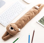 Keyboard Wrist Rest and Ergonomic Mouse Pad Wrist Support,Washable Keyboard Mouse Wrist Support Pad Bean Bag for Carpal Tunnel,Office Workers,Massage,Cute Cartoon Bear Set-Brown 18.8inch