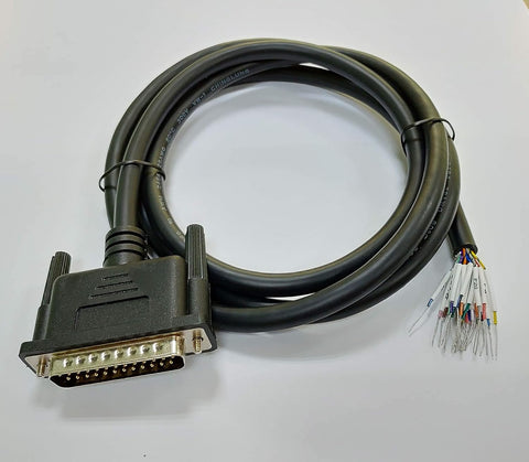 CompuCablePlusUSA Compucableplususa.com Best Industrial Serial DB25 D-Sub 25 Pin RS232 Serial Cable with Bare Wire - 28 AWG with Black PVC Jacket (Male, 5 Feet)