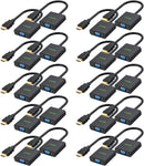 UVOOI HDMI to VGA Adapter 20-Pack, HDMI to VGA Converter Male to Female Monitor 1080P@60Hz for Desktop, Laptop, PC, Projector, HDTV