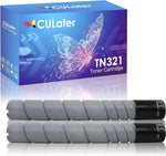 CULater TN-321 Compatible Toner Cartridge Replacement for TN321 TN321k Black Toner for Konica Minolta Bizhub C224e C364e C284e C224 C284 C364 Printers 27000 Pages (Black, 2 Pack)