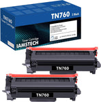 iamstech TN760 Toner for Brother Printer Compatible Replacement TN-760 TN 760 TN-730 TN730 730 Cartridge MFC-L2710DW MFC-L2750DW HL-L2395DW L2710DW L2750DW L2370DW 2 Pack Black