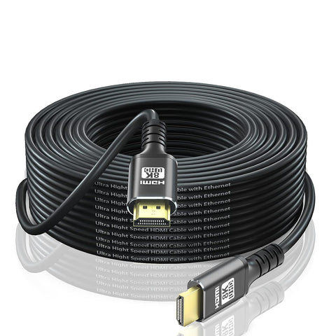 Soonsoonic HDMI 2.1 Cable 50 Ft 8K 48Gbps Ultra High Speed Cables & 8K@60Hz 4K@120Hz 144Hz eARC Dynamic HDR 3D HDCP2.2&2.3 HDMI Cord | for HDTV Monitor RTX 3090 Xbox Series X PS5 ect (15M)