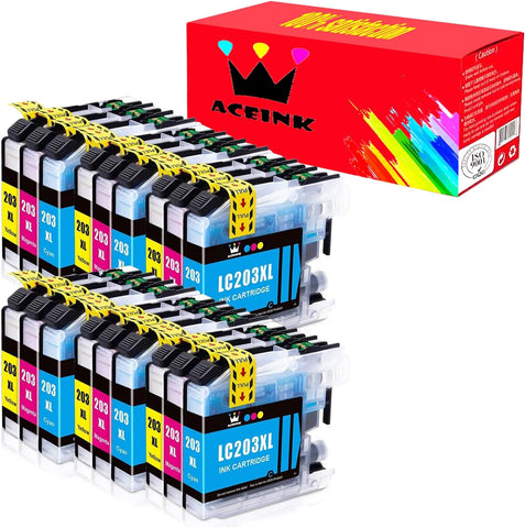 AceInk LC203 XL Replacement Ink Cartridges for Brother LC203 XL LC203XL Compatible with Brother MFC-J460DW MFC-J880DW MFC-J680DW MFC-J4620DW MFC-J480DW MFC-J4420DW Printer (6C+6M+6Y)