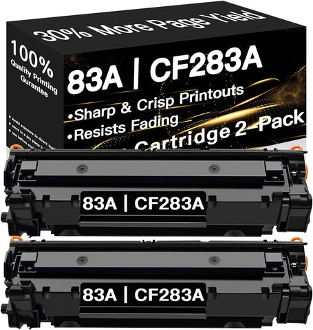 Compatible Toner Cartridge Replacement for HP 83A CF283A for use in HP Pro MFP M127fw M127fn M125nw M201dw M201n M225dn M225dw M125a Series Printer(Black, 2-Pack)