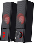 Redragon GS550 Orpheus PC Gaming Speakers, 2.0 Channel Stereo Desktop Computer Sound Bar with Compact Maneuverable Size, Headphone Jack, Quality Bass and Decent Red Backlit, USB Powered w/ 3.5mm Cable