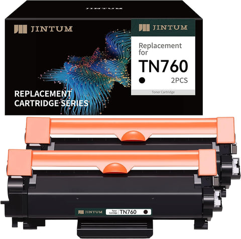 JINTUM TN760 Compatible Toner Cartridge Replacement for Brother TN760 TN-760 TN730 TN-730 High Yield Black for MFC-l2710DW MFC-L2750DW HL-L2350DW DCP-L2550DW HL-L2395DW HL-L2370DW HL-L2390DW (2 Pack)