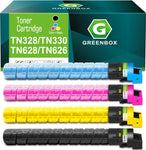 GREENBOX Compatible TN328 TN330 TN628 TN626 Toner Cartridge Replacement for Konica TN328 TN-328 for Minolta Bizhub C300i C360i C250i C7130i Printer (28,000 Pages High Yield, KCMY, 4-Pack)