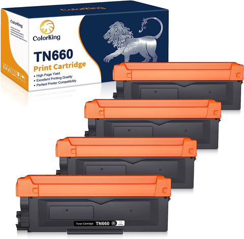 Colorking Compatible Toner Cartridge Replacement for Brother TN660 TN-660 TN630 TN-630 for Brother MFC-L2700DW MFC-L2740DW HL-L2380DW HL-L2300D HL-L2320D DCP-L2540DW Printer (4-Pack, Black)