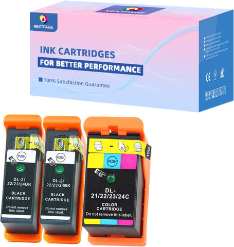 Compatible Dell Series 21 Ink cartridges Replacement for Dell Series 21, 22, 23, 24 Ink Cartridges Work for Dell V313 V313W V515W P513W P713W V715W Printer, Dell v515w Ink Cartridges 3 Pack