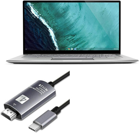 Cable for ASUS Chromebook Flip C434 (Cable by BoxWave) - SmartDisplay Cable - USB Type-C to HDMI (6 ft), USB C/HDMI Cable for ASUS Chromebook Flip C434 - Jet Black