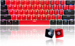 GTSP 61 Red Keycaps 60 Percent Keycap Set PBT OEM Ducky Keycap with Key Puller Fit for Cherry MX switches GK61 Mechanical Gaming Keyboard (Milan A