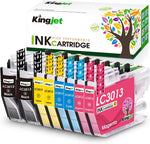 Kingjet Compatible for Brother LC3013 Ink Cartridges Replacement for Brother LC3013 LC3011 LC 3013 LC 3011 Use with Brother MFC-J497DW MFC-J491DW MFC-J690DW Printers for LC3013 Ink Cartridges BK/C/M/Y