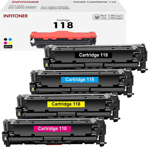 118 Toner Cartridge Replacement for Canon 118 Toner Cartridge CRG118 CRG 118 for Canon Color ImageCLASS MF8580dw MF644Cdw LBP622Cdw MF641Cw MF644 Printer Ink (Black Cyan Magenta Yellow, 4-Pack)