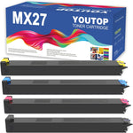 YOUTOP 4Pk MX-27NTBA MX-27NTCA MX-27NTMA MX-27NTYA Toner Cartridge Compatible for Sharp MX 2300N 2700N 3500N 3501N 4500N 4501N