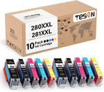 TESEN Compatible PGI280XXL CLI281XXL Ink Cartridge Replacement for Canon 280XXL 281XXL Use with PIXMA TR8520 TR8620 TS6220 TS6320 TR7520 TS6120 TS9120 TS8120 TS8320 Printer, 10 Pack Color Set