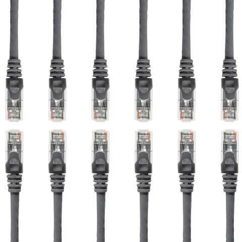 NewYork Cables 3 FT Pack of 10 Cat6 Ethernet Patch Internet Cable | Short Cat 6 Snagless Network Cable, Cat6 Cable, Cat 6 Cable, Networking Cable in Grey