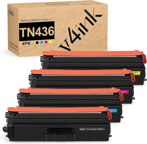 v4ink Compatible TN-436 Toner Cartridge Replacement for Brother TN436 TN436BK to use with HL-L8360CDW HL-L9310CDW HL-L8260CDW MFC-L9570CDW MFC-L8610CDW MFC-L8900CDW HL-L8360CDWT (4-Pack Color Set)