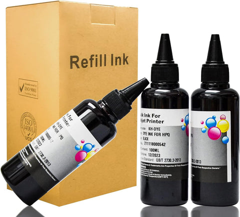 INK+ YOUEXPERT Refill Kit 300ml Black for HP 950 951 932 933 60 61 952 902 901 62 63 21 22 920 940 934 564 711 970 971 94 95 96 Inkjet Printer Cartridges for Refillable Cartridges