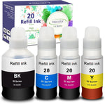 Topcolor Compatible Dye Ink Replacement for Canon GI-20 GI20 Ink Bottles Refills Kit for Canon PIXMA G6020 G5020 G7020 MegaTank Printers, 170mL Black Ink Refill, 70mL Cyan Magenta Yellow, 4 Packs