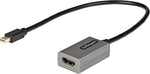 StarTech.com Mini DisplayPort To HDMI Adapter 1080p - mDP 1.2 To HDMI Monitor/Display - Mini DP To HDMI Adapter Dongle Converter - 12" Attached Cable - Upgraded Version Of MDP2HDMI (MDP2HDEC), Silver