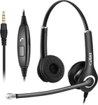 Computer Headset with Microphone Noise Cancelling, 3.5mm Cell Phone Headsets for iPhone Samsung Laptop PC Tablet Skype Webinar Office Business Call Center, Clearer Voice, Ultra Comfort