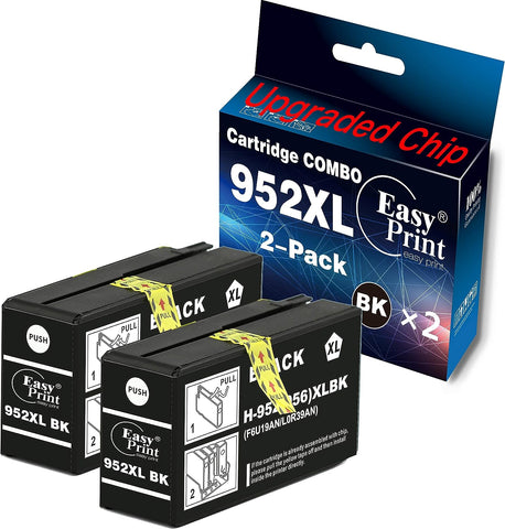 EASYPRINT Compatible (2X Black) 952XL Ink Cartridges Used for High Yield HP OfficeJet Pro 7720/ 7740/ 8210/ 8216/ 8702/ 8710/ 8715/ 8720/ 8725/ 8730/ 8740 Printers