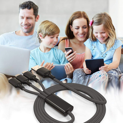 CompuPort Multi USB Charging Cable 2.4 Amp 3in1 Compatible with All The Phones, Tablets and Any USB Devices.