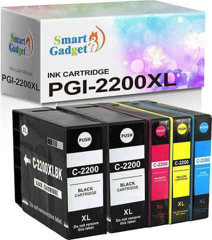 Smart Gadget Compatible Ink Cartridge Replacement for Canon 2200XL PGI-2200XL PGI2200XL | Use with Maxify MB5420 MB5320 MB5120 MB5020 iB4120 iB4020 Printers | [5-Pack?2BK/C/M/Y]