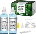 ECHALLENGE Printer Cleaning Kit Inkjet Printer Head Cleaning 100ML Kit -2 Pack for HP Brother Canon 8600 8610 6700 6900 Epson et-2720 et-2750 WF-7710 WF-3640 Liquid Printers Nozzle (Cyan, 200ML)