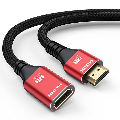 8K HDMI Extension Cable 10 FT, HDMI Extender HDMI Male to Female Adapter Utral High Speed HDMI Extension Cord (8K@60Hz, 4K, 2K) for Laptop/PC/MacBook Pro/PS5/PS4/Xbox/Roku TV/HDTV/Projector/Blu-ray