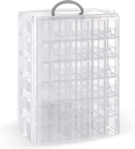 Storage Organizer Case Compatible for Lego Dimensions and Barbie Stackable Clear Carrying Case 2022 Improved Design