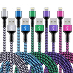 iPhone Charger [5Pack/6ft], Long Braided Lightning Cables, Fast Charging Power Adapter Cargador Cords for iPhone 14/13/12 Pro Max/12Pro/11 Pro Max/SE/XS/XR/8/7/6S Plus, iPad mini Air Pod Color Wire