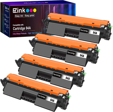 94A CF294A E-Z Ink (TM) Compatible Toner Cartridge Replacement for HP 94A CF294A Compatible with Laserjet M118dw, M148dw, M148fdw, M149fdw, M118, M148 Printer (Black, 4 Pack)