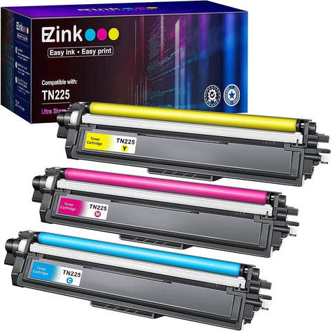 E-Z Ink (TM Compatible Toner Cartridges Replacement for Brother TN225 to Use with MFC-9130CW MFC-9330CDW MFC-9340CDW HL-3140CW HL-3150CW HL-3170CDW HL-3180CDW DCP-9020CDN (Cyan, Magenta, Yellow)