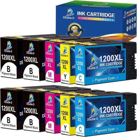 DOUBLE D Maxify 1200 Ink Cartridges Compatible for Canon PGI-1200XL PGI 1200 XL Pigment, High Yield Work with Maxify MB2720 MB2050 MB2350 MB2320 MB2020 MB2120 (4BK,2C,2M,2Y) 10 Pack