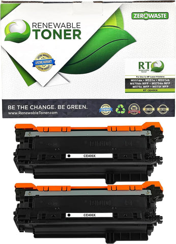 Renewable Toner Compatible High Yield Toner Cartridge Replacement for HP 507X CE400X Laser Printers M551 M570 MFP M575 MFP (Pack of 2)