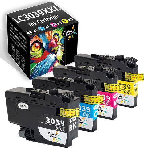 ColorPrint Compatible LC3039 Ink Cartridge Replacement for Brother LC3039XXL LC3039BK LC3039 XXL LC3037 for MFC-J5945DW MFC-J5845DW MFC-J5845DWXL MFC J6545DW J6545DWXL J6945DW Printer (4-Pack,BCMY)