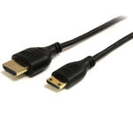 StarTech.com 3 ft Slim High Speed HDMI Cable with Ethernet - HDMI to HDMI Mini M/M (HDMIACMM3S),Black