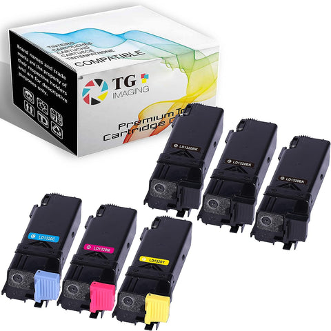 (6 Pack) TG Imaging Replacement for Dell 1320C Toner Cartridge 1320 3B/C/Y/M Color Set Worked with Dell 1320 1320C 1320CN Toner Printer