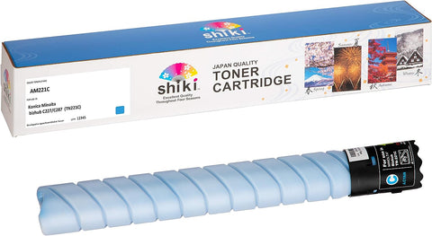 SHIKI Compatible Toner Cartridge for Konica Minolta bizhub C227/C287 Cyan (TN221C/A8K3430) 21,000 Pages (Cyan)