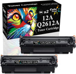 2-Pack ColorPrint Compatible Toner Cartridge Replacement for HP Q2612A 12A 2612A Q2612 Work with Laser Jet 1010 1012 1018 1020 1022 1022N 3015 M1005 M1319F D420 D450 D480 MF 4150 4350D 4370DN Printer