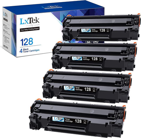 LxTekPurify Compatible Toner Cartridge Replacement for Canon 128 CRG128 3500B001AA to use with ImageCLASS D530 D550 MF4570dw MF4770n MF4880dw MF4450 FaxPhone L190 L100 Printer (Black, 4 Pack)