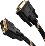 Dvi to Dvi Cable 20Ft,Nylon Braided DVI-D 24+1 Dual Link Male to Male Digital Video Cable Gold Plated with Ferrite Core Support 2560x1600 for Gaming, DVD, Laptop, HDTV and Projector (20Ft/6M)