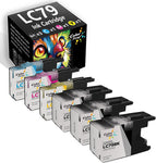 ColorPrint (6-Pack, 3BK, 1C, 1M, 1Y) Compatible LC79 Ink Cartridge Replacement for Brother LC79XXL LC-79 XXL Ink Cartridge Work with MFC-J5910DW MFC-J6510DW MFC-J6710DW MFC-J6910DW Printer